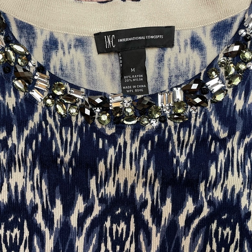 Jeweled Neck Sweater by INC International Concepts